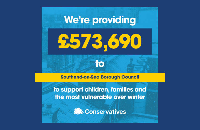 £573,689.90 announced to further support vulnerable children and families in Southend-on-Sea Borough Council this Winter