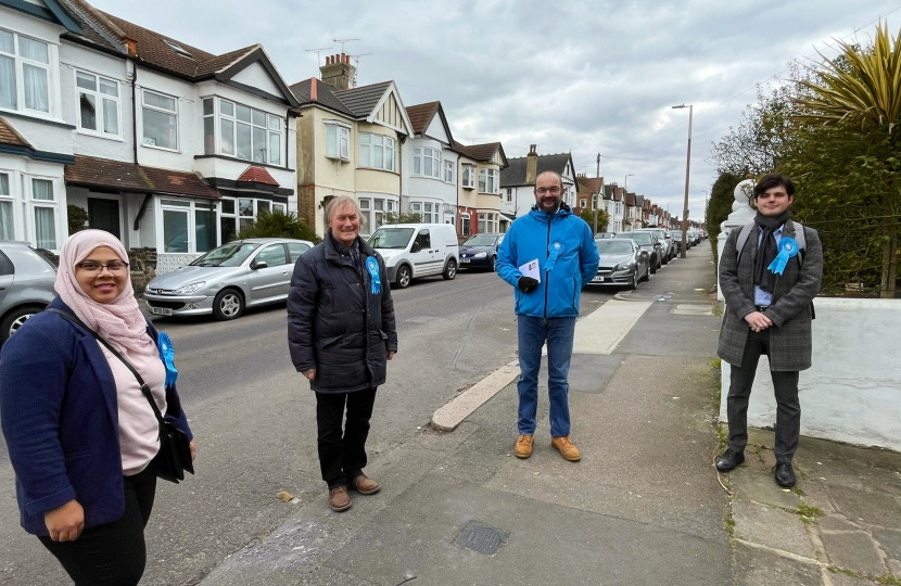 Sir David canvasses for local Conservative candidates in Old Leigh, Westborough and St Laurence