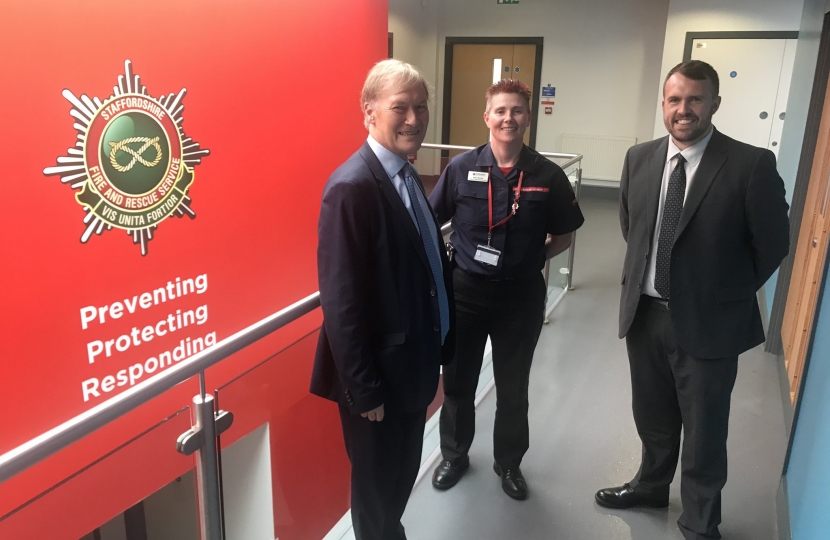 Sir David visited Staffordshire Fire and Rescue Service