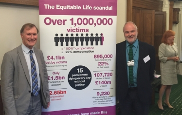 Sir David with the Equitable Life Members Action Group