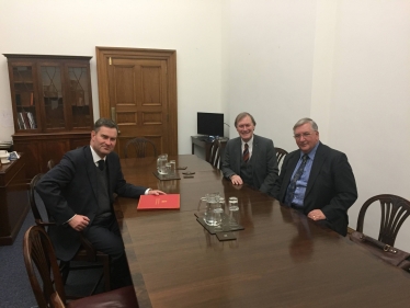 From left to right, Rt Hon David Gauke MP, Chief Secretary to the Treasury, Sir David Amess MP and Councillor John Lamb, Leader of Southend-on-Sea Borough Council 