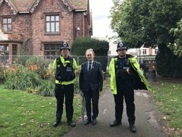 Sir David joins Essex Police Officers on community patrol 